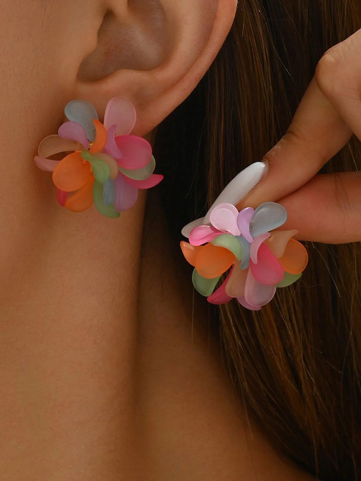 Acrylic Colorful Flower Stud Earrings — Livostyle