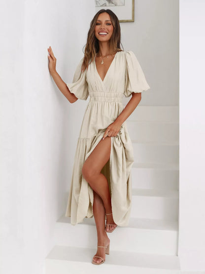 Tiered Puff Sleeve Midi Dress – photo 10