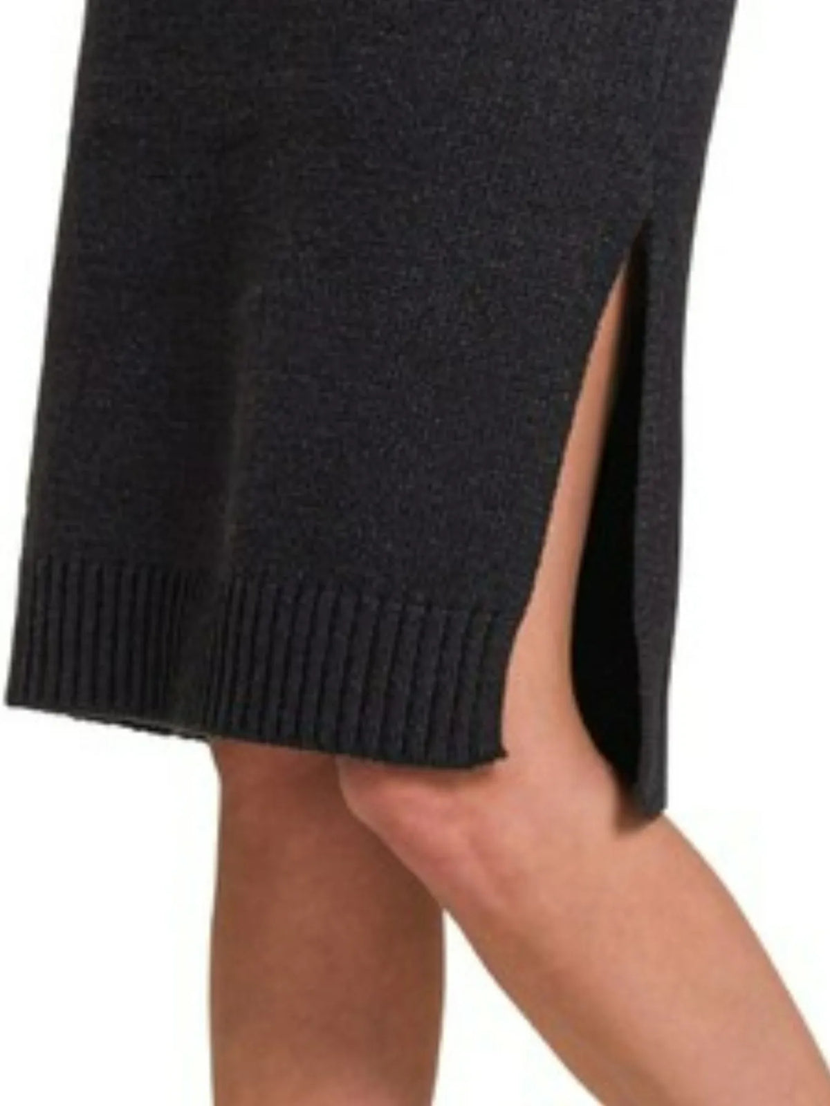 Ribbed Turtle Neck Long Sleeve Midi Sweater Dress – photo 2