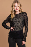 Trendy Mesh Perspective Top with Round Neck — Livostyle