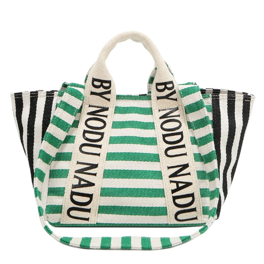 Letter Striped Tote Bag — Livostyle