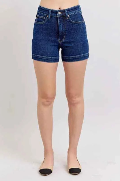 High Waist Tummy Control Denim Shorts — Livostyle