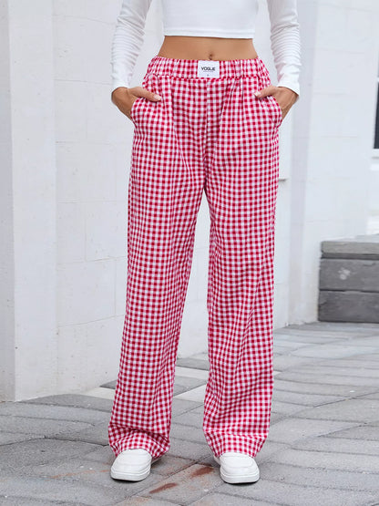 Plaid Wide Leg Casual Pants styling — Livostyle