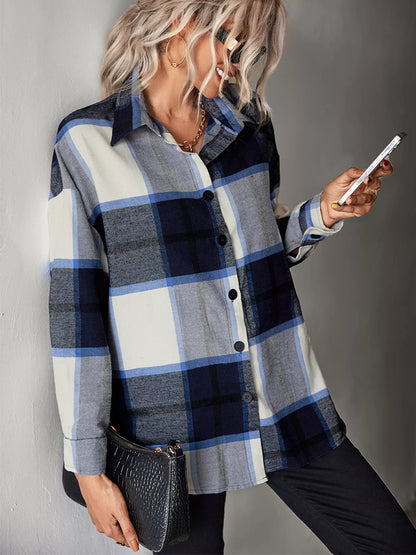 Plaid Button-Down Long Sleeve Shirt — Livostyle