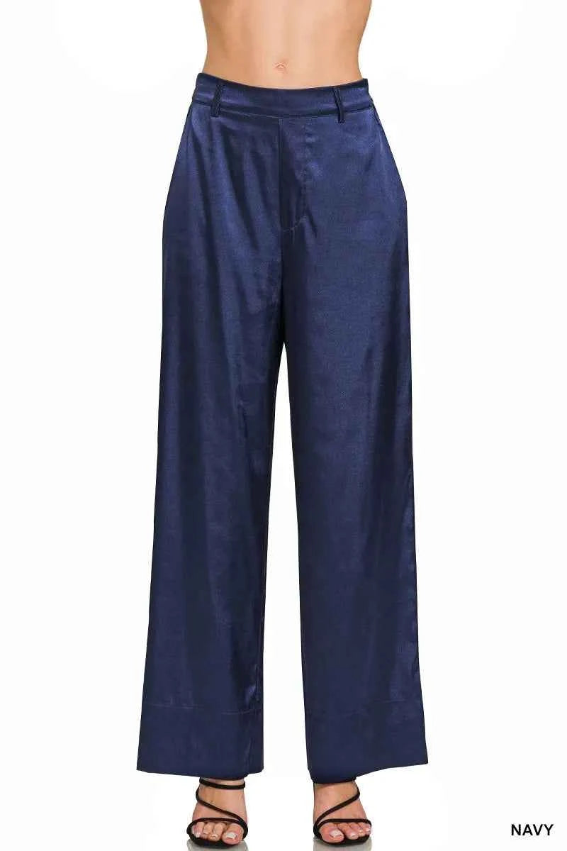 Wide-Leg Satin Pants — Livostyle