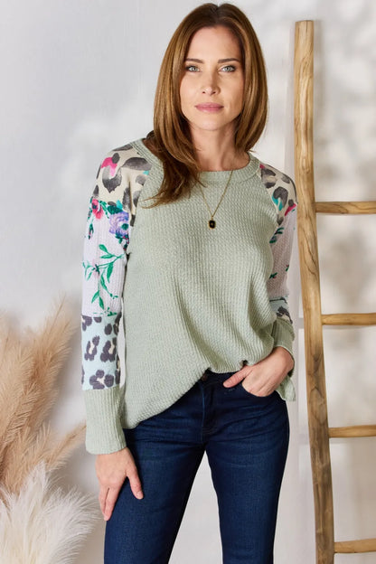 Versatile Printed Round Neck Blouse — Livostyle
