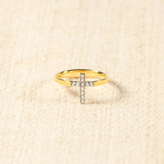 925 Sterling Silver Inlaid Zircon Cross Ring — Livostyle