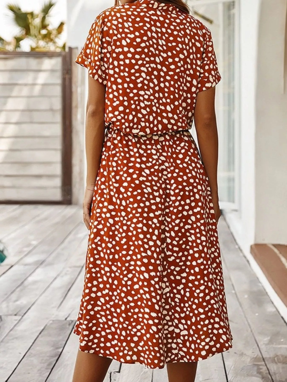 Animal Print Drawstring Waist Midi Dress – photo 7