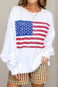 US Flag Round Neck Long Sleeve Sweatshirt — Livostyle