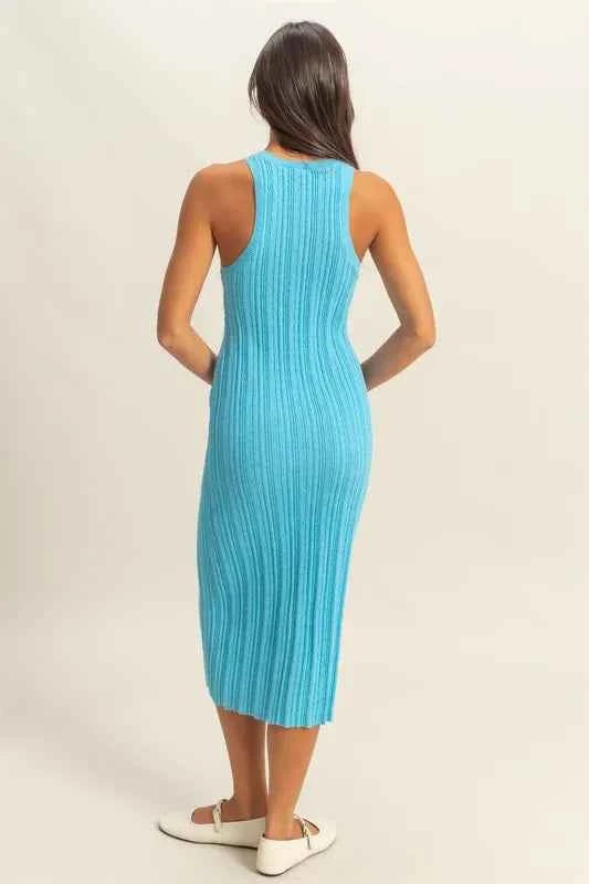 HYFVE Round Neck Bodycon Ribbed Knit Dress