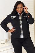 Plaid Collared Dropped Shoulder Jacket — Livostyle