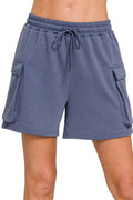 Scuba Thigh Pocket Shorts in BLUE INDIGO