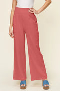 Texture Smocked Waist Wide Leg Pants — Livostyle