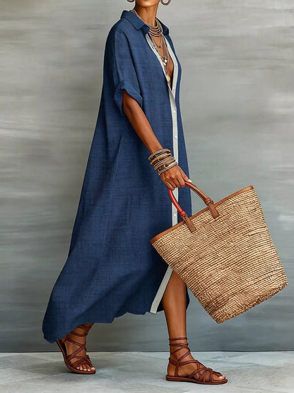Casual Linen Shirt Dress with Button-Down Front – photo 9