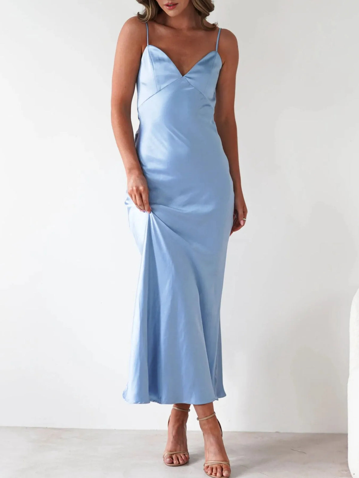 Satin Backless Cami Dress – photo 3