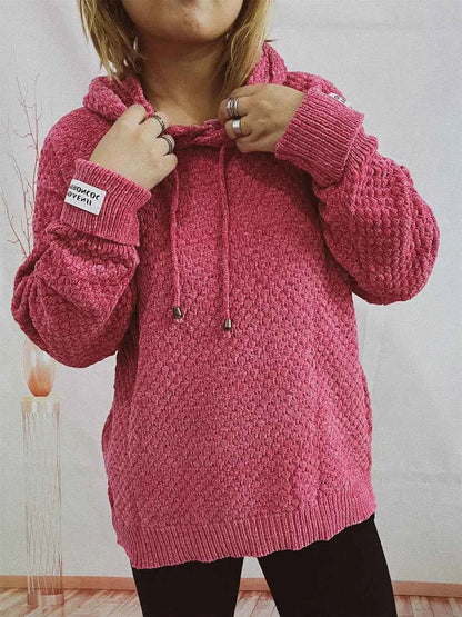 Drawstring Long Sleeve Hooded Sweater — Livostyle