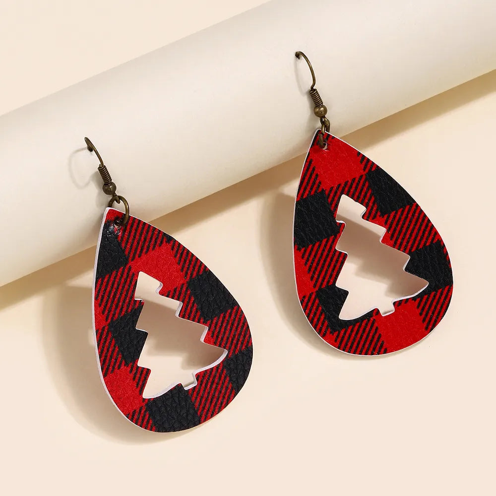 PU Leather Cutout Christmas Tree Earrings — Livostyle