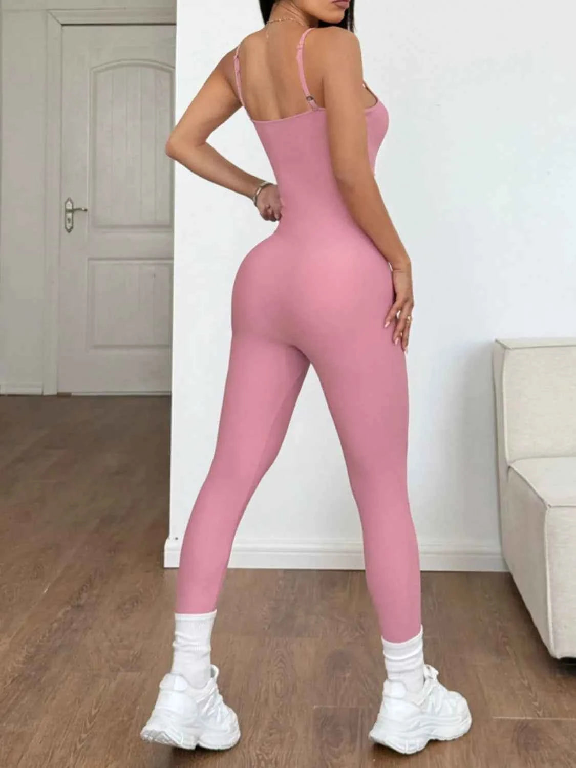 Spaghetti Strap Scoop Neck Bodycon Jumpsuit