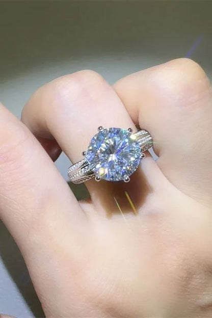 5 Carat Moissanite 925 Sterling Silver Ring — Round Pavé Promise — Livostyle