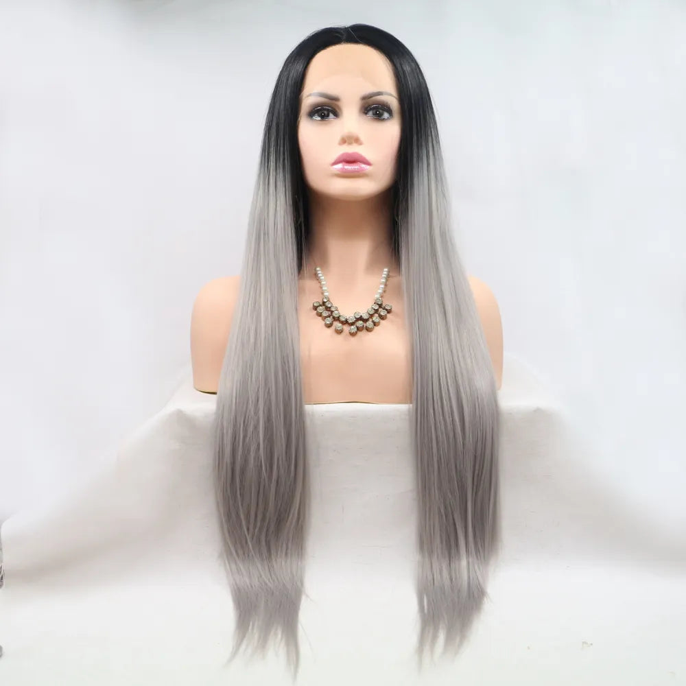 13*3" Lace Front Wigs Synthetic Long Straight 24" 130% Density — Livostyle
