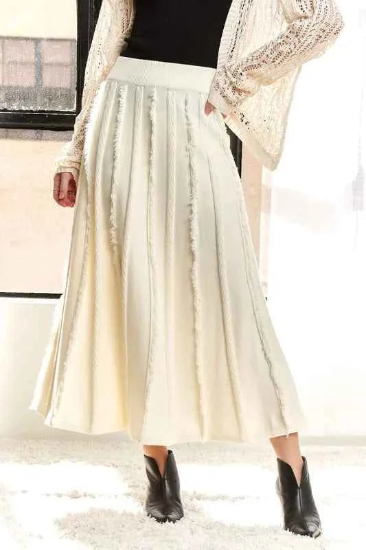 ADORA Solid Waist Tie Skirt