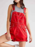 Wide Strap Square Neck Denim Overalls — Livostyle
