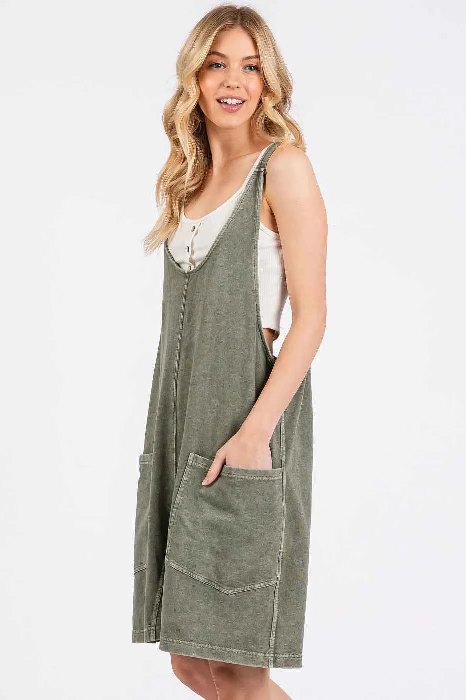 Mittoshop Low Scoop Neck Tank Washed French Terry Romper