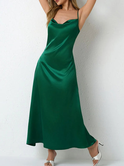 Satin Cowl Neck Cami Dress – photo 4