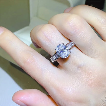 3 Carat Moissanite 925 Sterling Silver Ring — Oval-Cut White — Livostyle