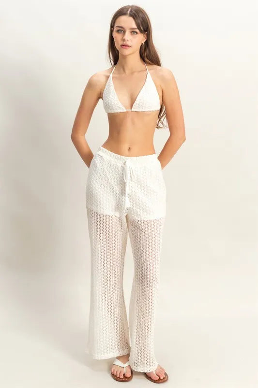 Crochet Bra and Drawstring Pants Set — Livostyle