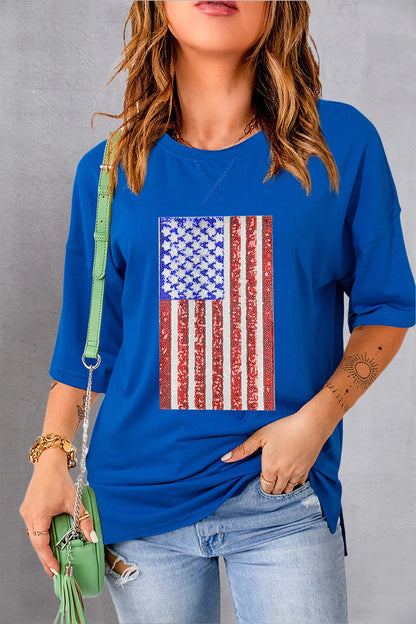 US Flag Round Neck Half Sleeve T-Shirt — Livostyle