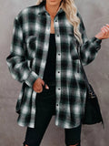 Full Size Plaid Button-Up Long Sleeve Shirt Plus Size — Livostyle
