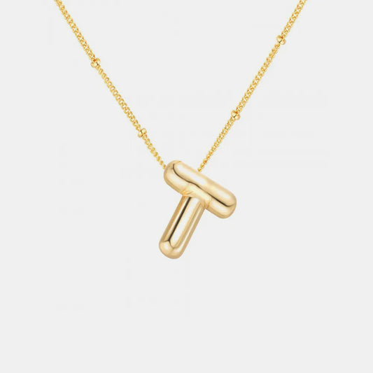 Gold-Plated Bubble Initial Necklace — Livostyle