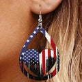 US Flag Pattern Wooden Earrings — Livostyle