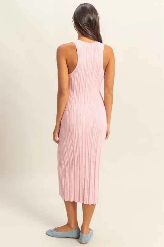 HYFVE Round Neck Bodycon Ribbed Knit Dress