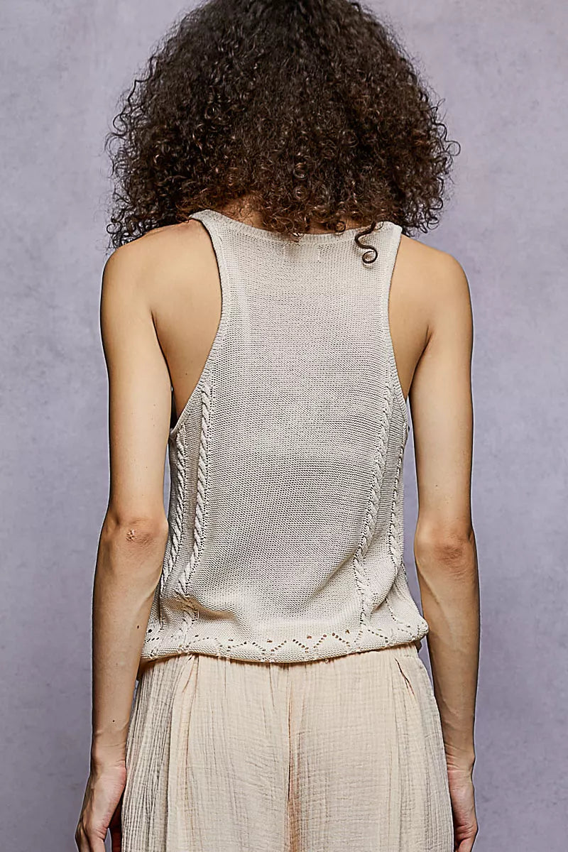 Embroidered Floral Square Neck Knit Cami styling — Livostyle