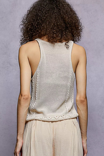 Embroidered Floral Square Neck Knit Cami styling — Livostyle