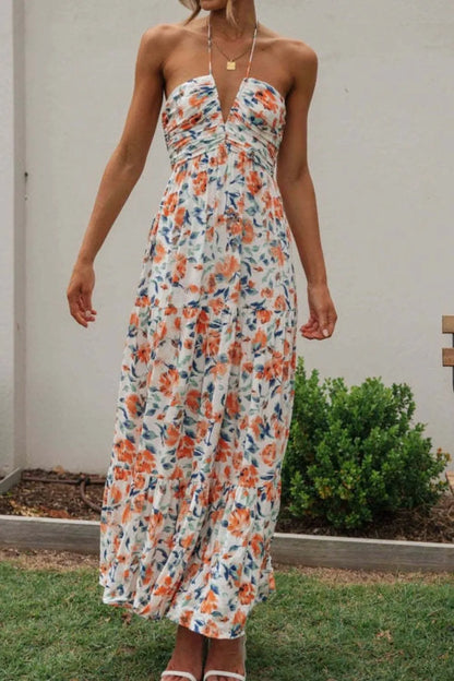 Floral Halter Neck Tiered Maxi Dress – photo 3