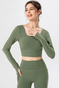 Square Neck Crisscross Active T-Shirt — Livostyle