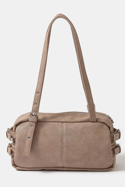 Multi Grommet Belt Strap Rustic Rectangular Hand Bag — Livostyle