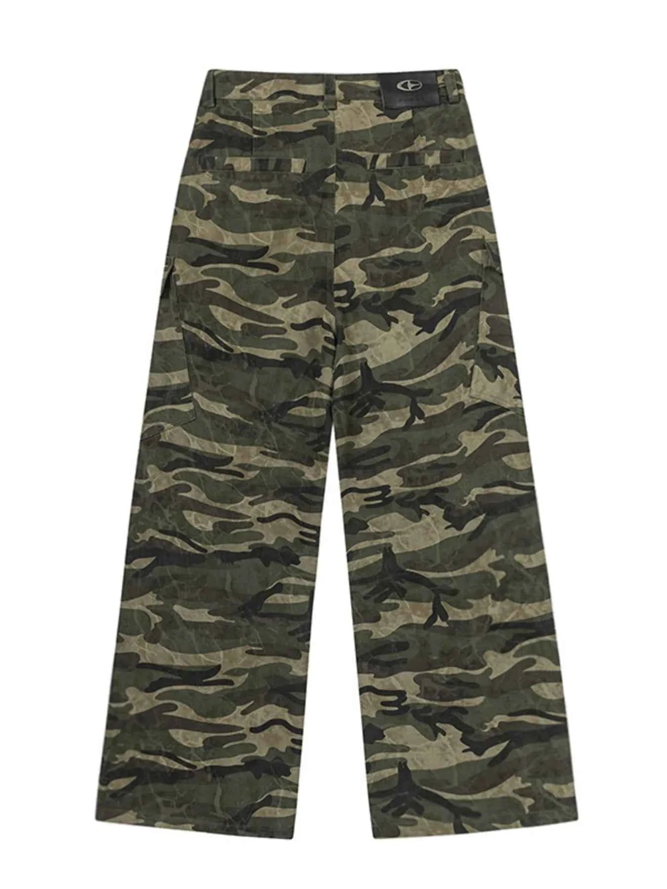 Men's Wide Leg Camouflage Cargo Pants