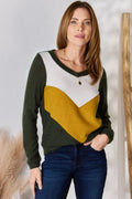 Trendy Colorblock V-Neck Top — Livostyle