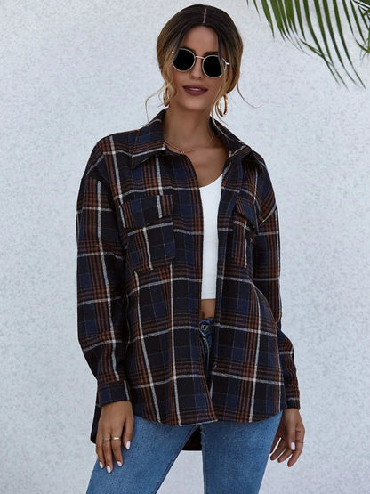 Plaid Button-Up Long Sleeve Shirt styling — Livostyle