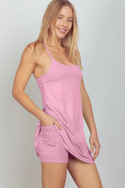 Sleeveless Active Tennis Dress with Unitard Liner — Livostyle