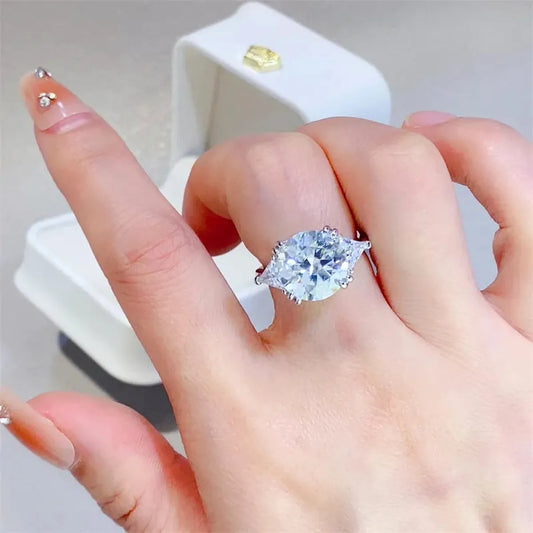 5 Carat Moissanite 925 Sterling Silver Ring — White Statemen — square view — Livostyle