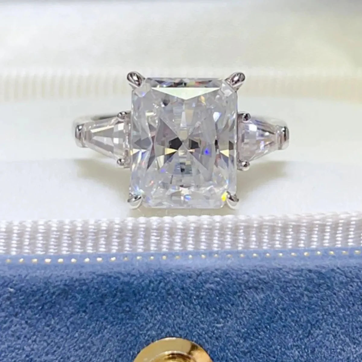 5 Carat Moissanite 925 Sterling Silver Ring — Radiant-Cut — square view — Livostyle