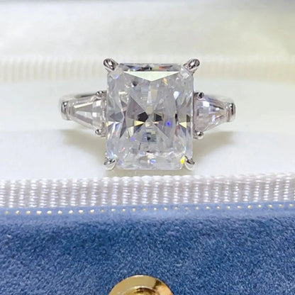 5 Carat Moissanite 925 Sterling Silver Ring — Radiant-Cut — square view — Livostyle