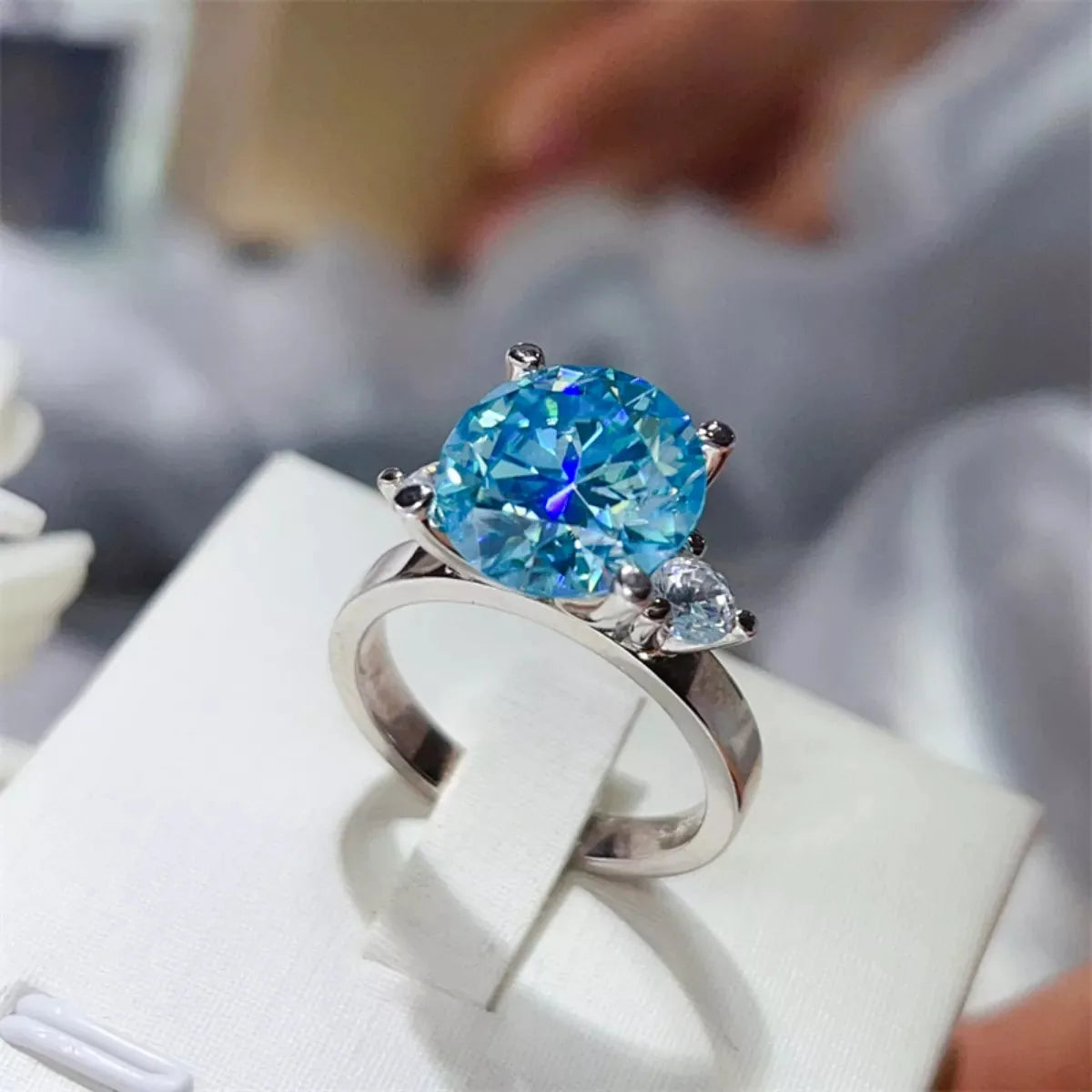 5 Carat Moissanite 925 Sterling Silver Ring — square view — Livostyle