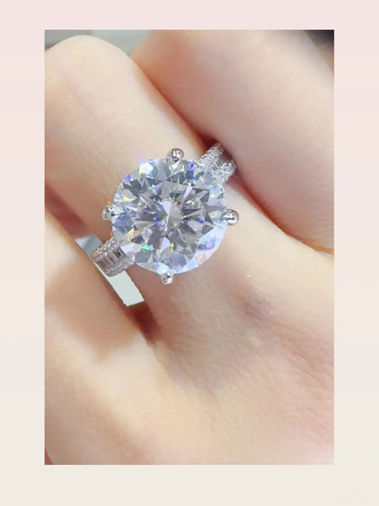 5 Carat Moissanite 925 Sterling Silver Ring — Round Pavé Cla — styled showcase — Livostyle