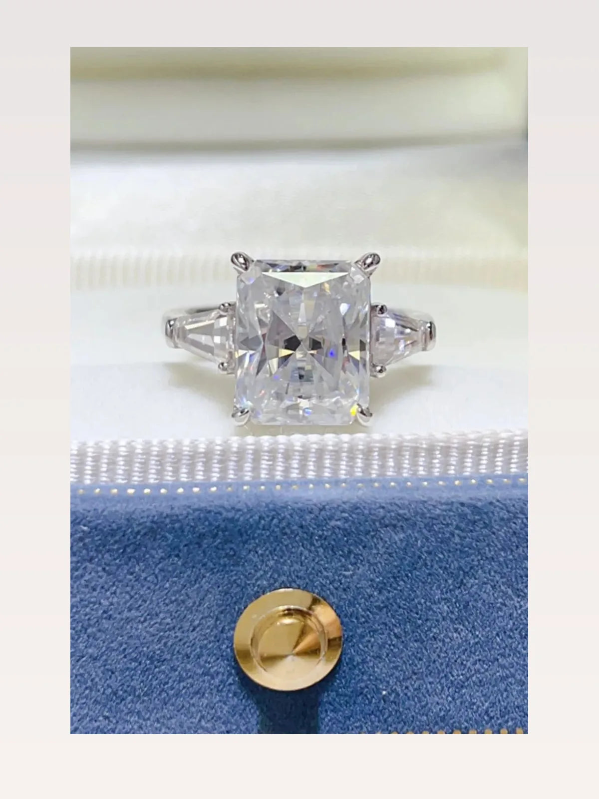 5 Carat Moissanite 925 Sterling Silver Ring — Radiant-Cut — styled showcase — Livostyle